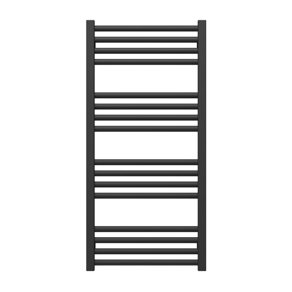 Cutout image of Crosswater MPRO Matt Black 900mm Heated Towel Rail